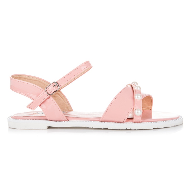 Vices Flache Sandalen mit Perlen rosa