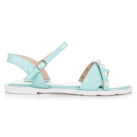 Vices Flache Sandalen mit Perlen grün