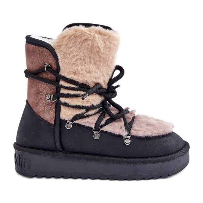 Damen-Schneestiefel mit Fell D.Franklin DFSH370012 Schwarz