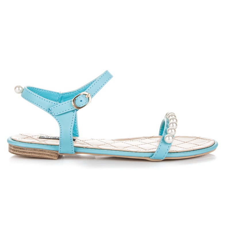 Vices Flache Sandalen mit Perlen blau