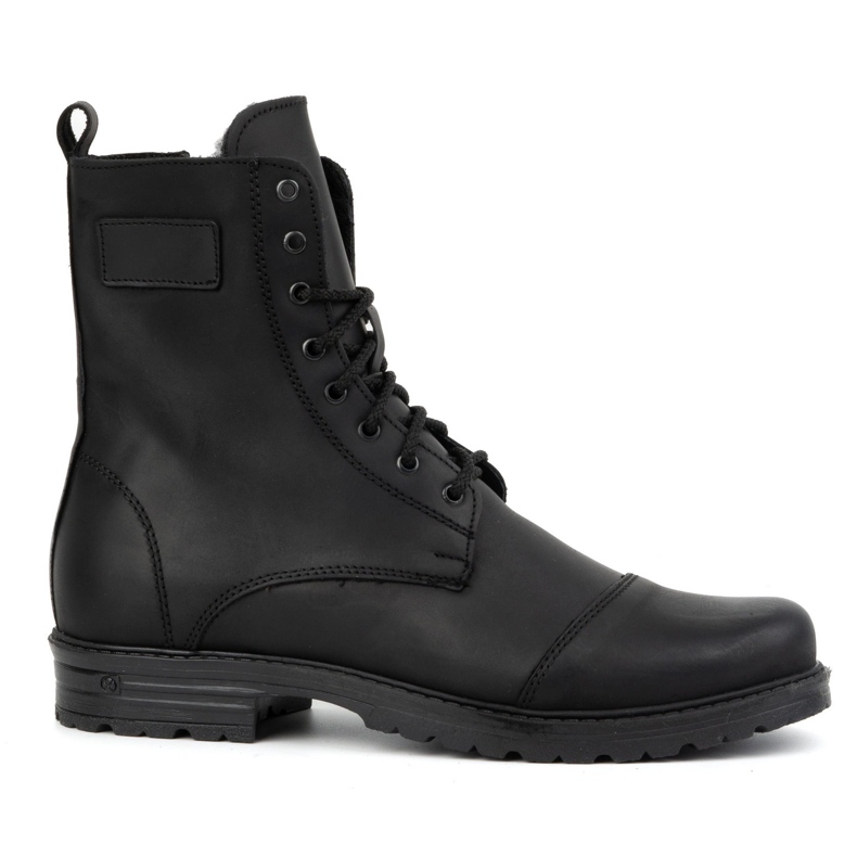 Polnischer High-Top-Herrenschuh aus Leder 2118/2 POLBUT schwarz
