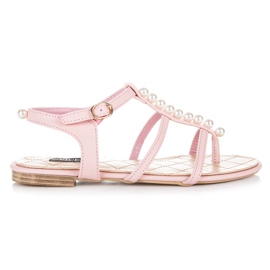 Vices Stilvolle Sandalen mit Perlen rosa