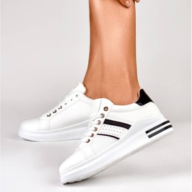 Damen-Sportschuhe, Plateau-Sneaker, weiß AD-732W/B