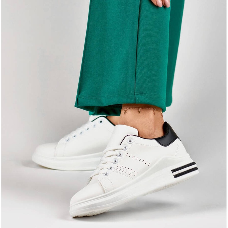 Damen-Plateau-Sneaker, weiß 85-710W/B