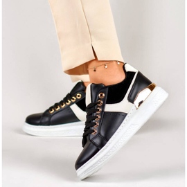 Damen-Plateau-Sneaker, schwarz JF3060B