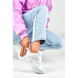 Damen-Sportschuhe, weiße Sneakers, LL66-33W