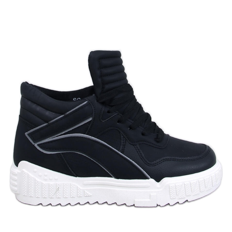 Sportliche High-Top-Sneaker für Damen, schwarz