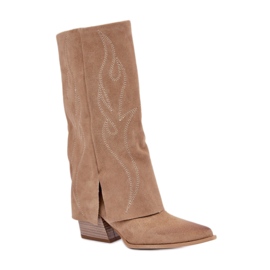 Zazoo 3487 Damen-Stiefel ohne Isolierung, Beige