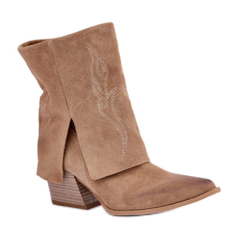 Nicht isolierte Cowboystiefel für Damen Zazoo 3488 beige