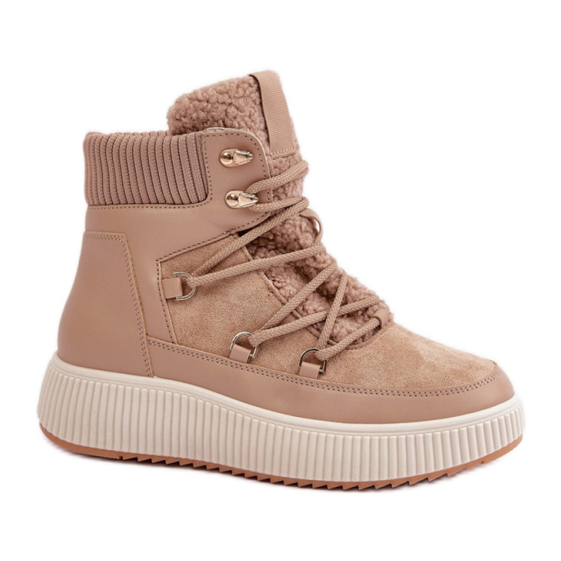 Isolierte Schneestiefel für Damen MD9944-7 Beige braun