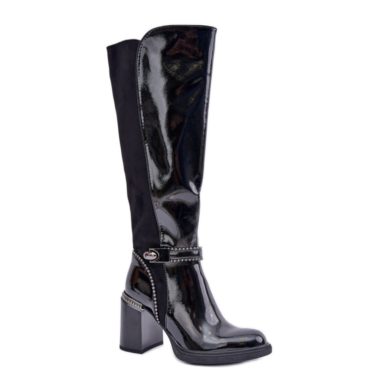 Damen-Lacklederstiefel Da MR880-055 schwarz