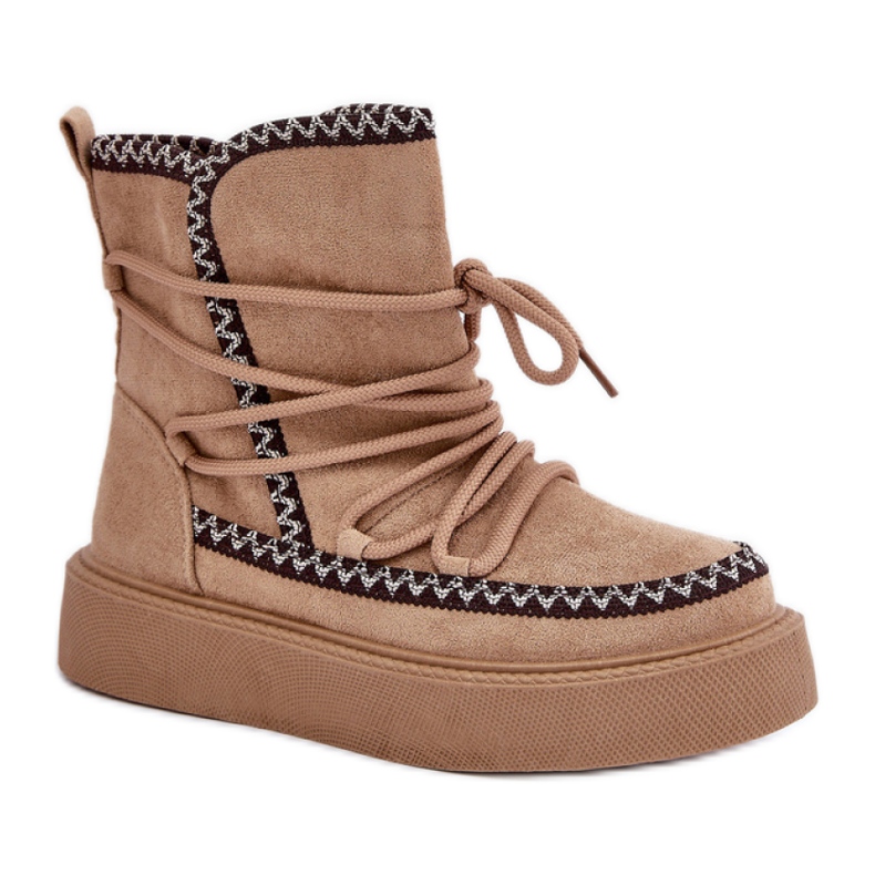 Isolierte Damen-Schneestiefel MD1094-8 Beige braun