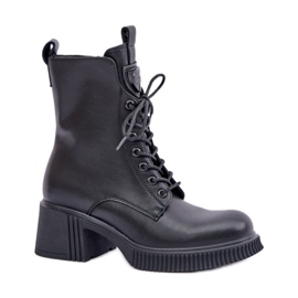 Damenstiefel aus Naturleder 66671 schwarz
