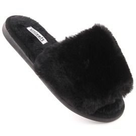 Hausschuhe mit Fell Unisoft 6644 schwarz
