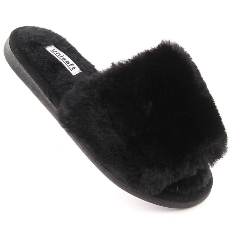 Hausschuhe mit Fell Unisoft 6644 schwarz