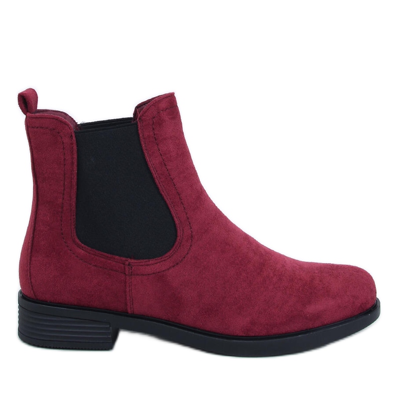 Damen-Chelsea-Stiefel aus Wildleder mit Gummi rot