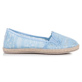 Balada Espadrilles aus Spitze zum Hineinschlüpfen blau