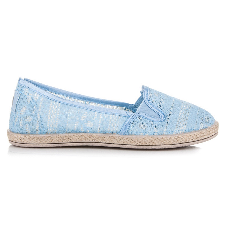 Balada Espadrilles aus Spitze zum Hineinschlüpfen blau