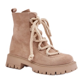 Isolierte Trapper-Stiefel für Damen NS539P, Beige