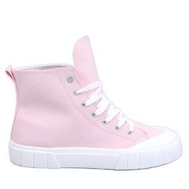 Rosa High-Top-Sneakers aus Canvas
