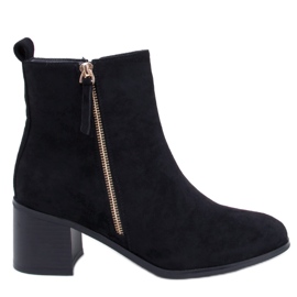 Stiefel mit hohem Absatz aus Öko-Wildleder, schwarz