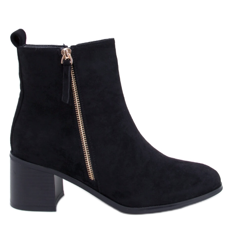 Stiefel mit hohem Absatz aus Öko-Wildleder, schwarz