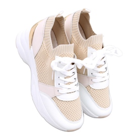 Damen-Plateau-Sneaker, beige