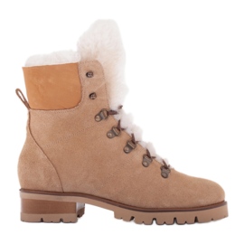 Marco Shoes Mit Wolle isolierte Damenstiefel beige