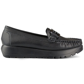 Damen-Loafer mit dicker Sohle, schwarz 24-21339B