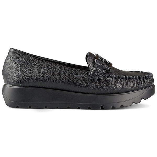 Damen-Loafer mit dicker Sohle, schwarz 24-21339B