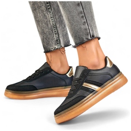 Damen-Sportschuhe mit dicker Sohle, schwarz A185B beige