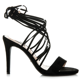 Vices Wildleder High Heels mit Bindung schwarz