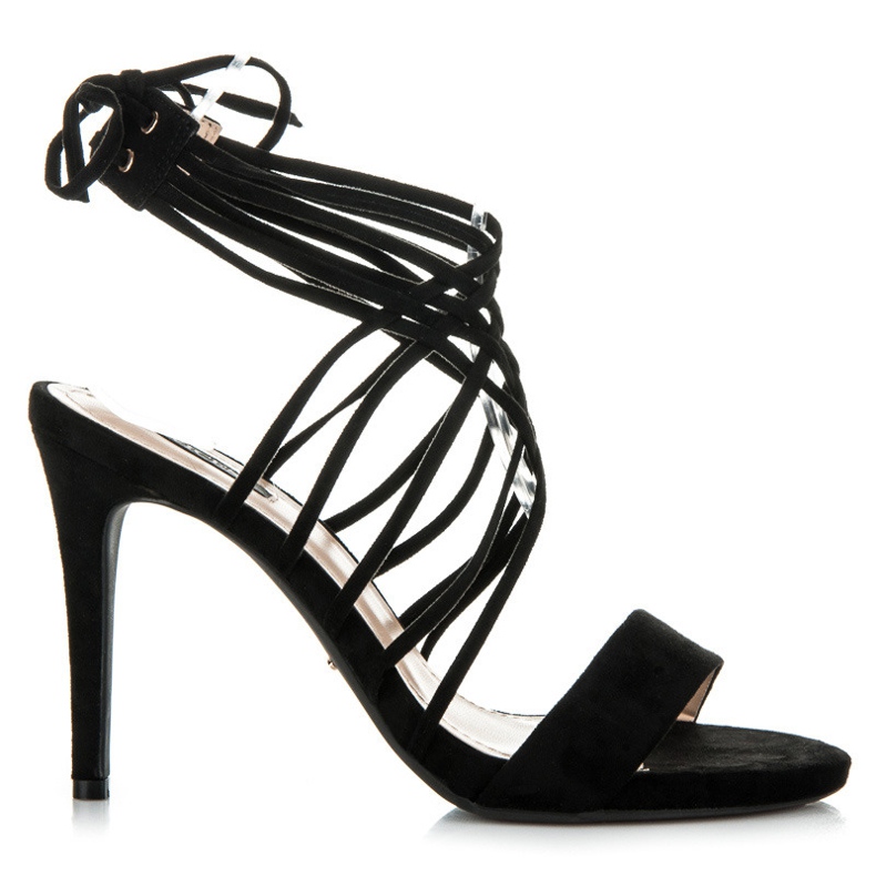 Vices Wildleder High Heels mit Bindung schwarz