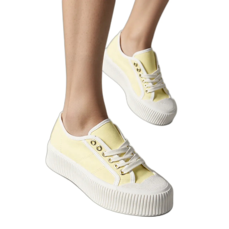Gelbe Plateau-Sneaker für Damen