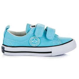 American Club Blaue Turnschuhe mit Klettverschluss