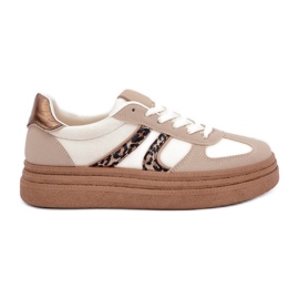 Damen-Plateau-Sneaker, Beige