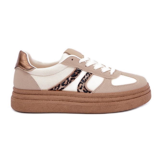 Damen-Plateau-Sneaker, Beige