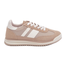 Niedrige Damen-Sneakers, beige Sneakers