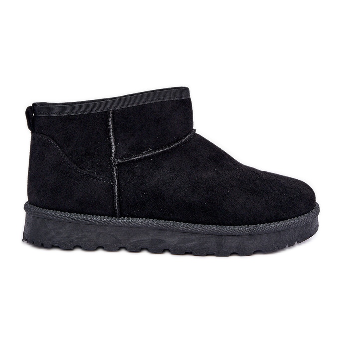 Damen-Schneestiefel aus Öko-Wildleder in Schwarz