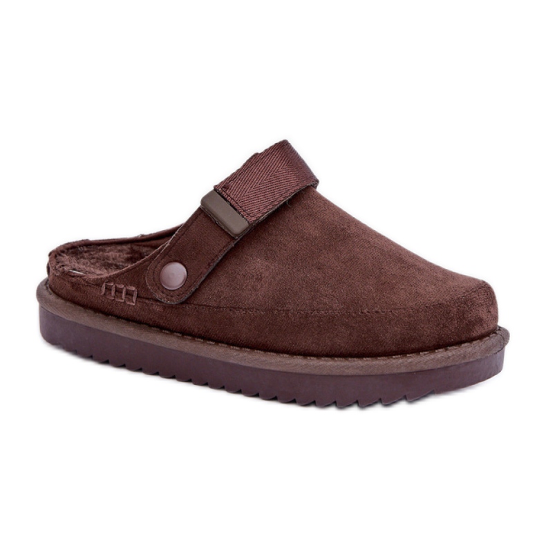 Braune Plateau-Hausschuhe für Damen