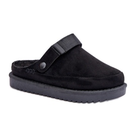 Schwarze Plateau-Hausschuhe für Damen