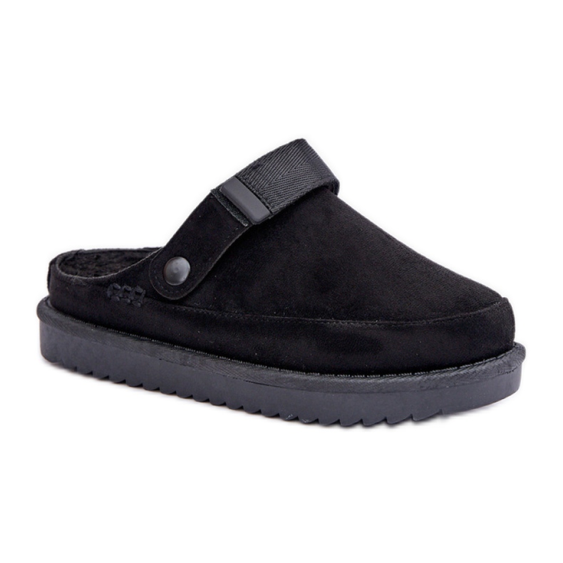Schwarze Plateau-Hausschuhe für Damen
