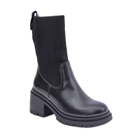 Damenstiefelette mit flexiblem Obermaterial, schwarz