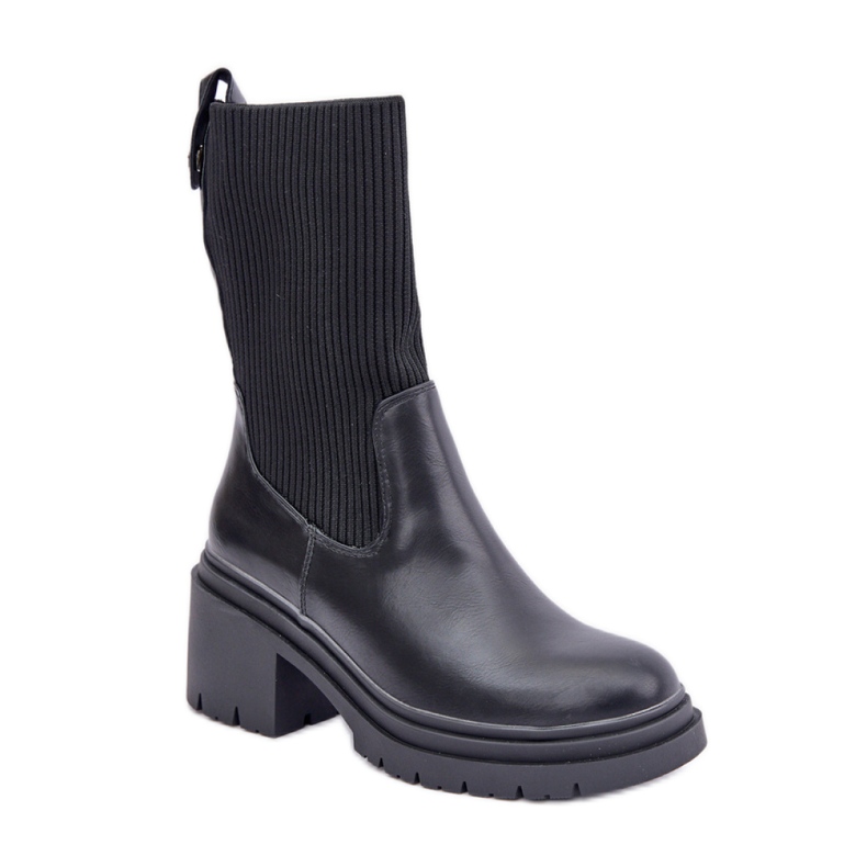 Damenstiefelette mit flexiblem Obermaterial, schwarz