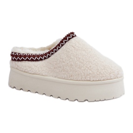 Beige Plateau-Schneestiefel für Damen