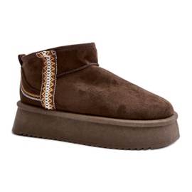 Damen-Schneestiefel mit Plateausohle, Wildleder, dunkelgrün