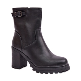 Elegante Damen-Stiefeletten mit hohem Absatz in Schwarz