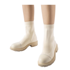 Beige Sockenstiefeletten mit Strasssteinen Vail - Solea