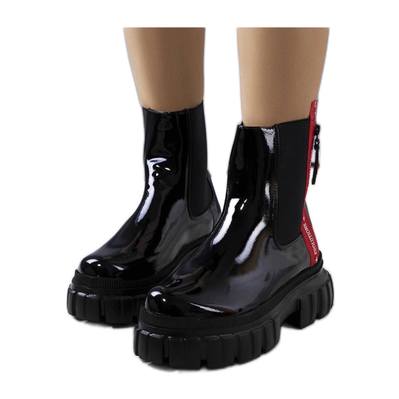 Schwarze Lackstiefeletten von Casta - Solea