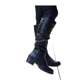 Schwarze, faltige Angelico-Stiefel - Solea